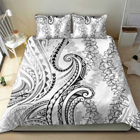 Polynesia Plumeria Lei Bedding Set White Curves Motif