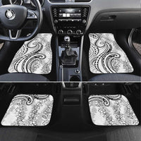 Polynesia Plumeria Lei Car Mats White Curves Motif
