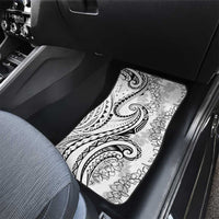 Polynesia Plumeria Lei Car Mats White Curves Motif