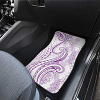 Polynesia Plumeria Lei Car Mats White Violet Curves Motif