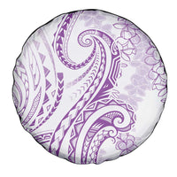 Polynesia Plumeria Lei Spare Tire Cover White Violet Curves Motif