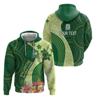Fiji Ballantine Memorial High School Personalised Zip Hoodie Masi Tapa Mix Plumeria