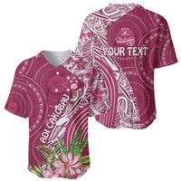 Fiji Adi Cakobau School Personalised Baseball Jersey Masi Tapa Mix Plumeria