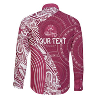 Fiji Adi Cakobau School Personalised Family Matching Long Sleeve Bodycon Dress and Hawaiian Shirt Masi Tapa Mix Plumeria LT7 - Polynesian Pride