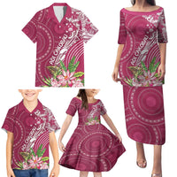 Fiji Adi Cakobau School Personalised Family Matching Puletasi and Hawaiian Shirt Masi Tapa Mix Plumeria LT7 - Polynesian Pride