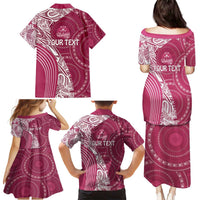 Fiji Adi Cakobau School Personalised Family Matching Puletasi and Hawaiian Shirt Masi Tapa Mix Plumeria LT7 - Polynesian Pride