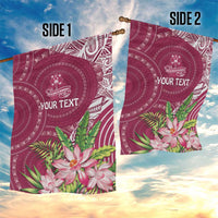 Fiji Adi Cakobau School Personalised Garden Flag Masi Tapa Mix Plumeria