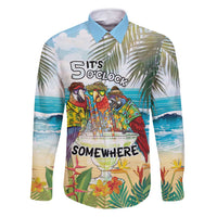 It's 5 o'clock Somewhere Family Matching Long Sleeve Bodycon Dress and Hawaiian Shirt Beach Party - Polynesian Pride