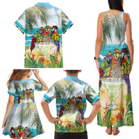 It's 5 o'clock Somewhere Family Matching Tank Maxi Dress and Hawaiian Shirt Beach Party - Polynesian Pride