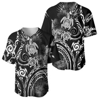 Aloha Hawaii Turtles Floral Baseball Jersey Obsidian Glaze