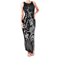Aloha Hawaii Turtles Floral Family Matching Tank Maxi Dress and Hawaiian Shirt Obsidian Glaze