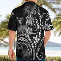 Aloha Hawaii Turtles Floral Hawaiian Shirt Obsidian Glaze LT7 - Polynesian Pride