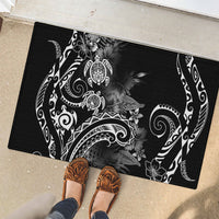 Aloha Hawaii Turtles Floral Rubber Doormat Obsidian Glaze