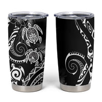 Aloha Hawaii Turtles Floral Tumbler Cup Obsidian Glaze