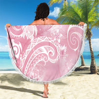 Aloha Hawaii Turtles Floral Beach Blanket Pink Marbles Glaze