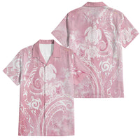 Aloha Hawaii Turtles Floral Family Matching Mermaid Dress and Hawaiian Shirt Pink Marbles Glaze LT7 Dad's Shirt - Short Sleeve Pink - Polynesian Pride