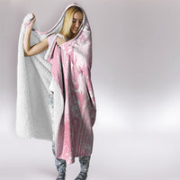 Aloha Hawaii Turtles Floral Hooded Blanket Pink Marbles Glaze
