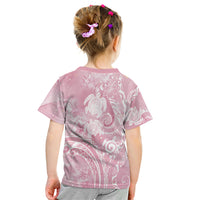 Aloha Hawaii Turtles Floral Kid T Shirt Pink Marbles Glaze