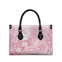 Aloha Hawaii Turtles Floral Leather Bag Pink Marbles Glaze