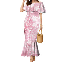 Aloha Hawaii Turtles Floral Mermaid Dress Pink Marbles Glaze LT7 Women Pink - Polynesian Pride