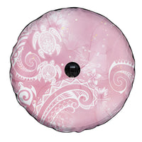 Aloha Hawaii Turtles Floral Spare Tire Cover Pink Marbles Glaze