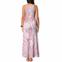 Aloha Hawaii Turtles Floral Tank Maxi Dress Pink Marbles Glaze LT7 - Polynesian Pride