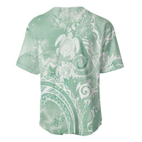 Aloha Hawaii Turtles Floral Baseball Jersey Seafoam Marbles Glaze
