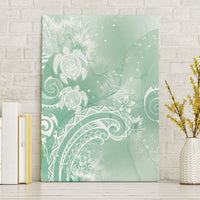 Aloha Hawaii Turtles Floral Canvas Wall Art Seafoam Marbles Glaze