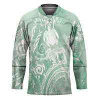Aloha Hawaii Turtles Floral Hockey Jersey Seafoam Marbles Glaze