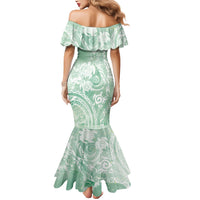 Aloha Hawaii Turtles Floral Mermaid Dress Seafoam Marbles Glaze