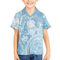 Aloha Hawaii Turtles Floral Family Matching Mermaid Dress and Hawaiian Shirt Aqua Marbles Glaze