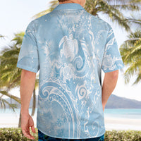 Aloha Hawaii Turtles Floral Hawaiian Shirt Aqua Marbles Glaze LT7 - Polynesian Pride
