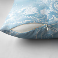 Aloha Hawaii Turtles Floral Pillow Cover Aqua Marbles Glaze