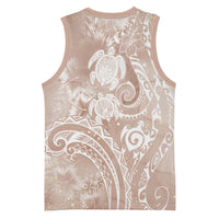 Aloha Hawaii Turtles Floral Basketball Jersey Taupe Marbles Glaze