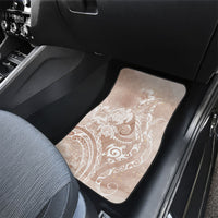 Aloha Hawaii Turtles Floral Car Mats Taupe Marbles Glaze