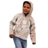 Aloha Hawaii Turtles Floral Kid Hoodie Taupe Marbles Glaze