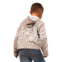 Aloha Hawaii Turtles Floral Kid Hoodie Taupe Marbles Glaze