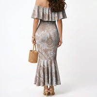 Aloha Hawaii Turtles Floral Mermaid Dress Taupe Marbles Glaze LT7 - Polynesian Pride