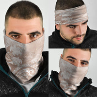 Aloha Hawaii Turtles Floral Neck Gaiter Taupe Marbles Glaze