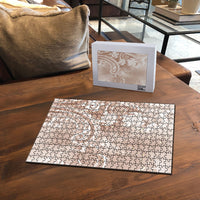 Aloha Hawaii Turtles Floral Puzzle Taupe Marbles Glaze