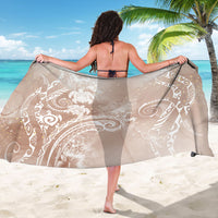 Aloha Hawaii Turtles Floral Sarong Taupe Marbles Glaze