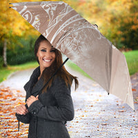 Aloha Hawaii Turtles Floral Umbrella Taupe Marbles Glaze
