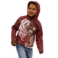 Tahiti Islands Polynesian Plumeria Kid Hoodie Tahitian Vahine 'Ote'a - Scarlet LT7 - Polynesian Pride