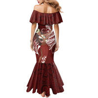Tahiti Islands Polynesian Plumeria Mermaid Dress Tahitian Vahine 'Ote'a - Scarlet LT7 - Polynesian Pride