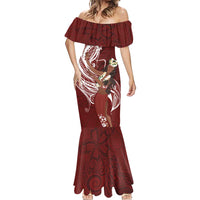 Tahiti Islands Polynesian Plumeria Mermaid Dress Tahitian Vahine 'Ote'a - Scarlet LT7 - Polynesian Pride