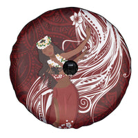 Tahiti Islands Polynesian Plumeria Spare Tire Cover Tahitian Vahine 'Ote'a - Scarlet LT7 - Polynesian Pride