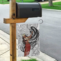 Tahiti Islands Polynesian Plumeria Garden Flag Tahitian Vahine 'Ote'a - White