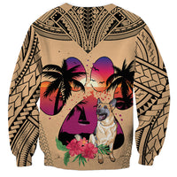 Polynesian Sweatshirt Dog Lover With German Shepherd - Sunset At The Beach LT7 - Polynesian Pride