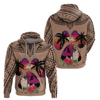 Polynesian Hoodie Dog Lover With German Shepherd - Sunset At The Beach Brown Ver LT7 - Polynesian Pride