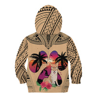 Polynesian Kid Hoodie Dog Lover With Shiba Inu - Sunset At The Beach LT7 - Polynesian Pride